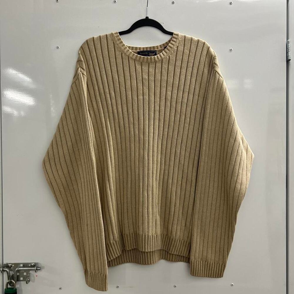 Vintage 90s Arrow Co. cream ribbed cotton sweater